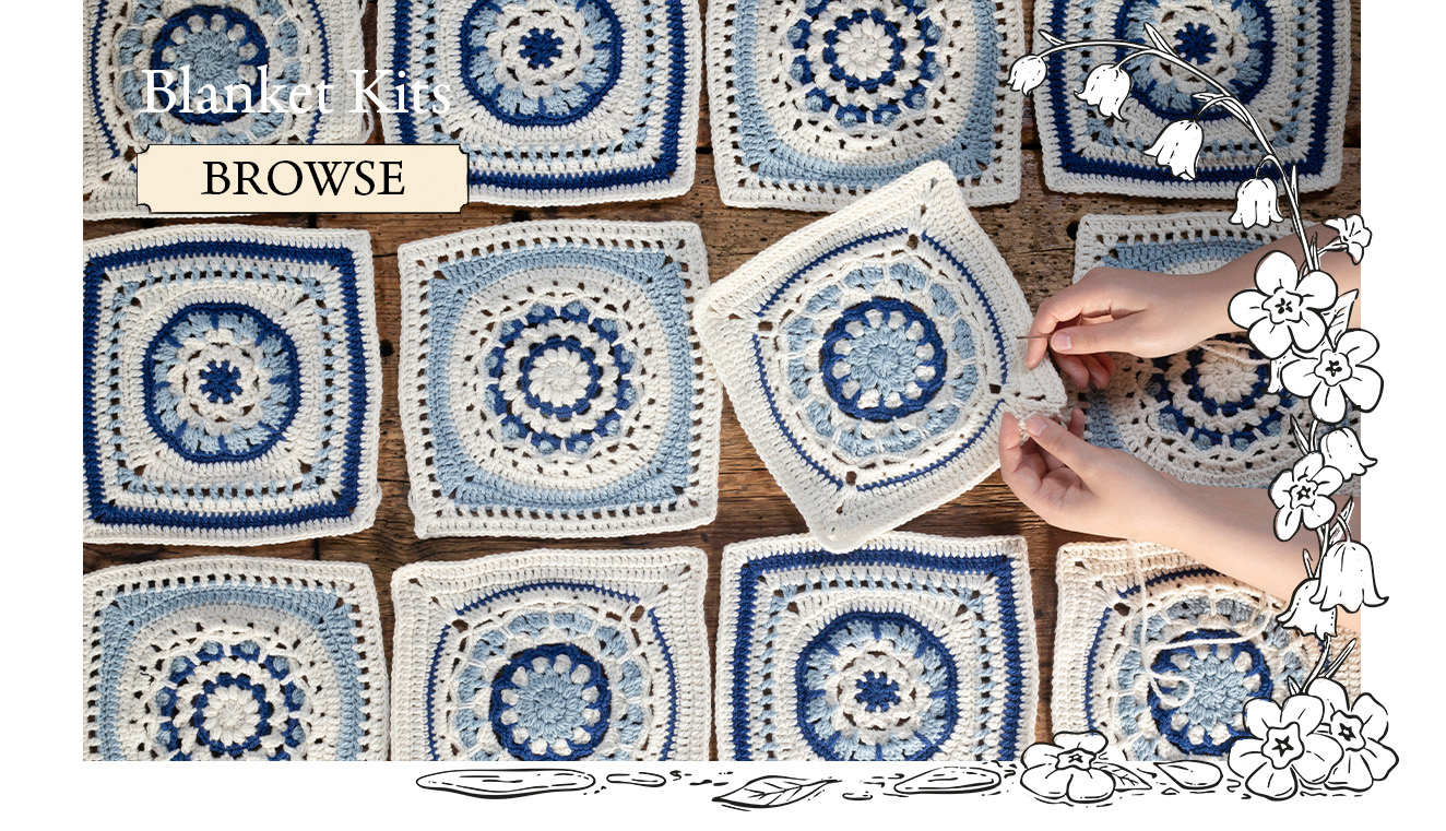 Blanket kits crochet knit patterns toft